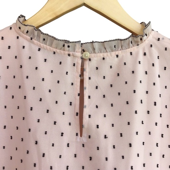 Loft Swiss Dot Flutter Sleeve Blouse NEW - Picture 8 of 9